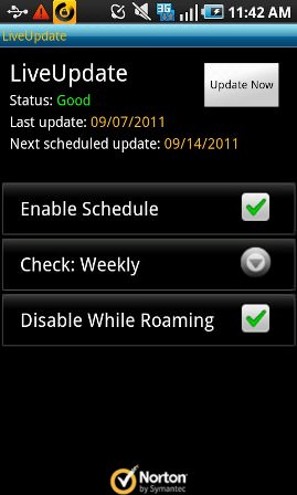 Norton LiveUpdate with roaming state detection